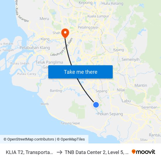 KLIA T2, Transportation Hub Level 1 to TNB Data Center 2, Level 5, CoIT, UNITEN Bangi. map