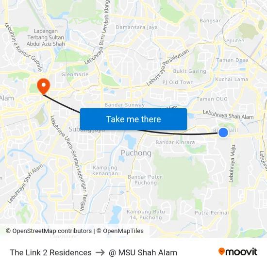 The Link 2 Residences to @ MSU Shah Alam map