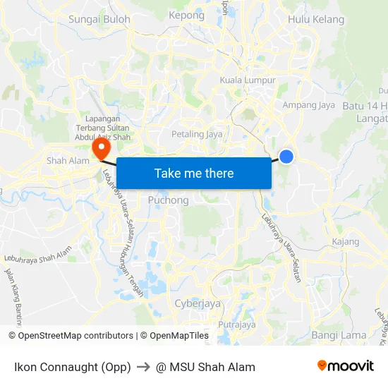 Ikon Connaught (Opp) to @ MSU Shah Alam map