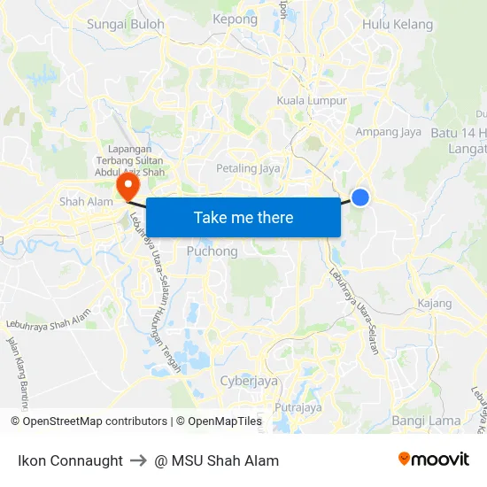 Ikon Connaught to @ MSU Shah Alam map