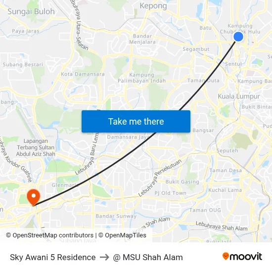 Sky Awani 5 Residence to @ MSU Shah Alam map
