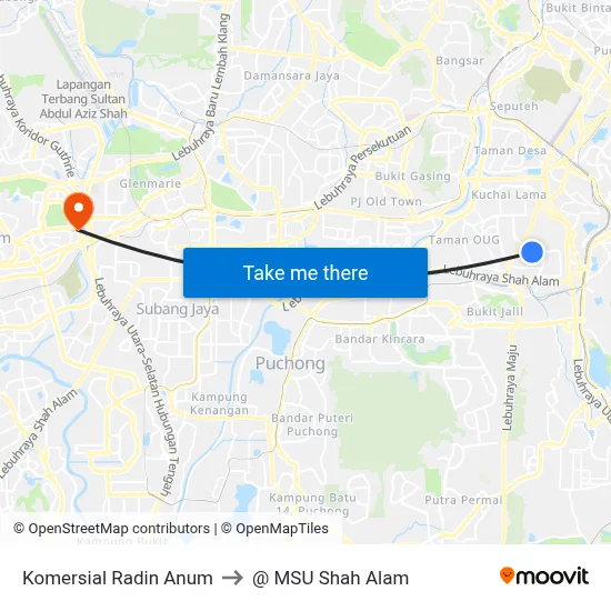 Komersial Radin Anum to @ MSU Shah Alam map