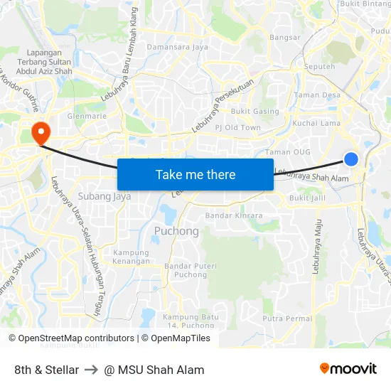 8th & Stellar to @ MSU Shah Alam map