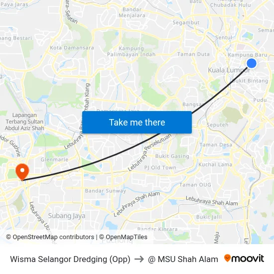 Wisma Selangor Dredging (Opp) to @ MSU Shah Alam map