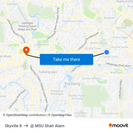Skyville 8 to @ MSU Shah Alam map