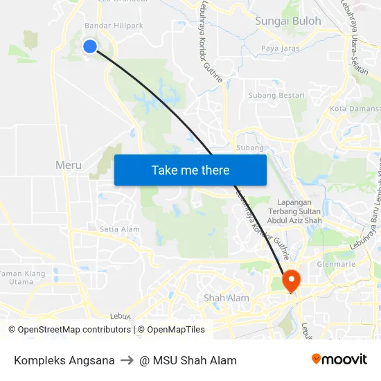 Kompleks Angsana to @ MSU Shah Alam map
