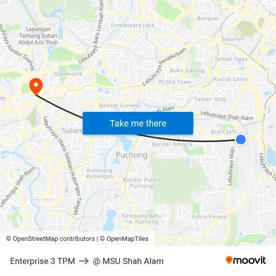 Enterprise 3 TPM to @ MSU Shah Alam map