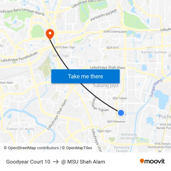 Goodyear Court 10 to @ MSU Shah Alam map