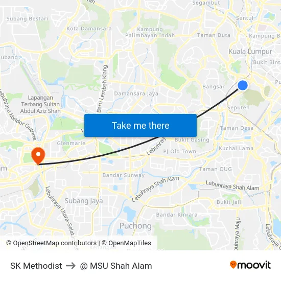 SK Methodist to @ MSU Shah Alam map