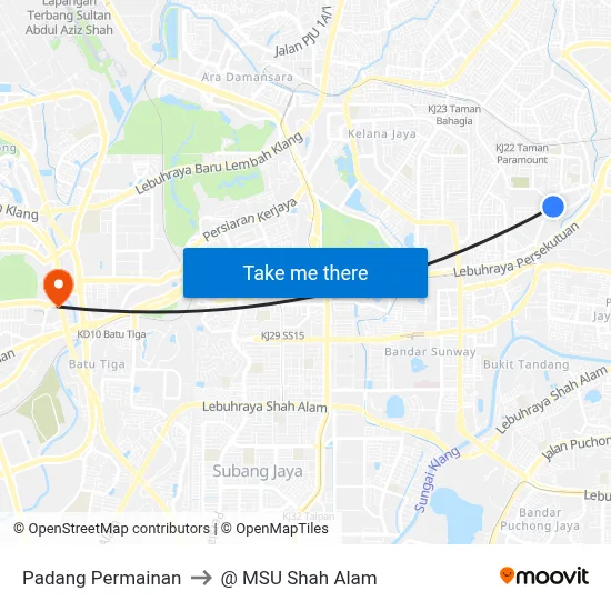 Padang Permainan to @ MSU Shah Alam map
