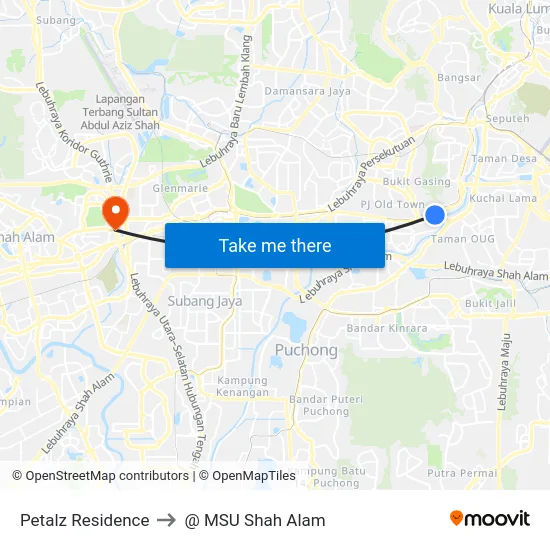 Petalz Residence to @ MSU Shah Alam map