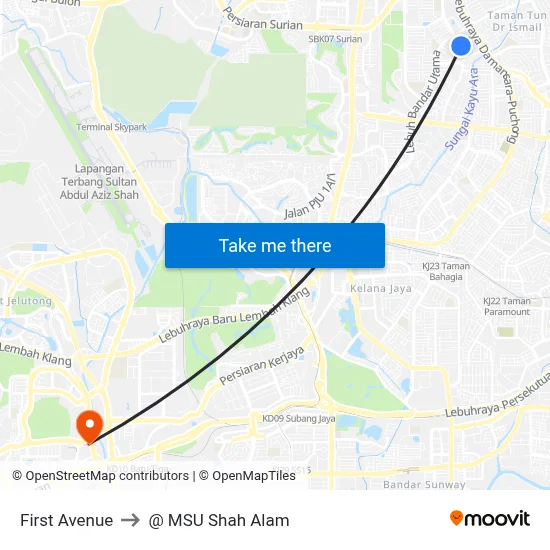 First Avenue to @ MSU Shah Alam map