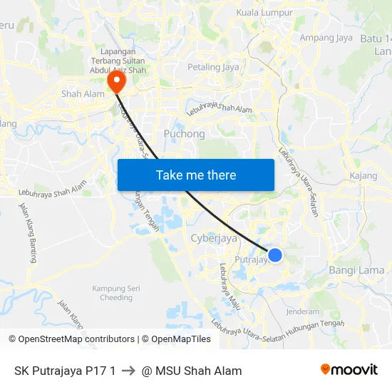 SK Putrajaya P17 1 to @ MSU Shah Alam map