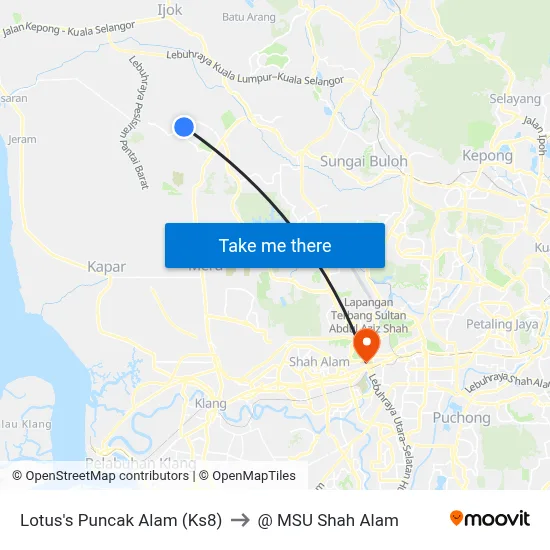 Lotus's Puncak Alam (Ks8) to @ MSU Shah Alam map