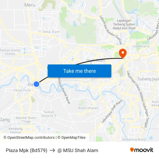Plaza Mpk (Bd579) to @ MSU Shah Alam map
