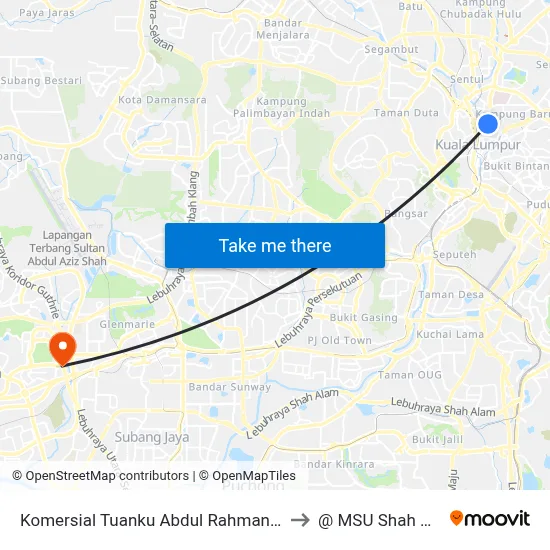 Komersial Tuanku Abdul Rahman (Kl71) to @ MSU Shah Alam map