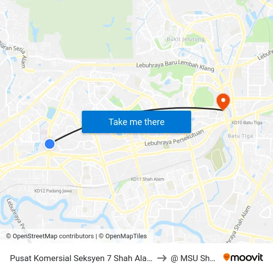 Pusat Komersial Seksyen 7 Shah Alam (Timur) (Sa865) to @ MSU Shah Alam map