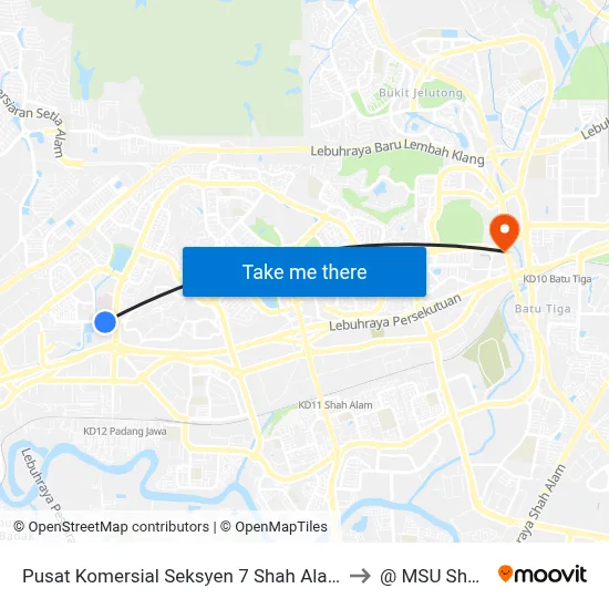 Pusat Komersial Seksyen 7 Shah Alam (Utara) (Sa273) to @ MSU Shah Alam map