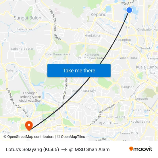 Lotus's Selayang (Kl566) to @ MSU Shah Alam map
