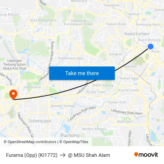 Furama (Opp) (Kl1772) to @ MSU Shah Alam map
