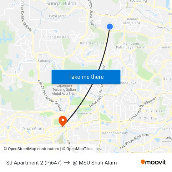 Sd Apartment 2 (Pj647) to @ MSU Shah Alam map