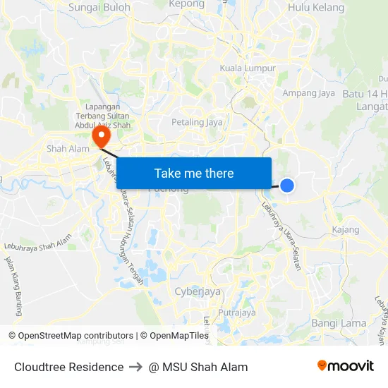 Cloudtree Residence to @ MSU Shah Alam map