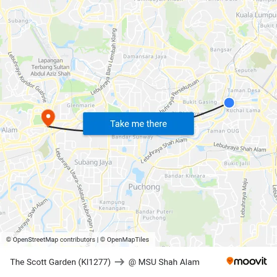The Scott Garden (Kl1277) to @ MSU Shah Alam map