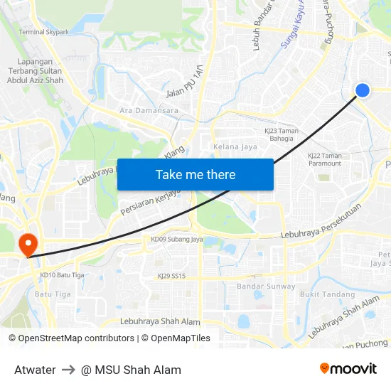 Atwater to @ MSU Shah Alam map
