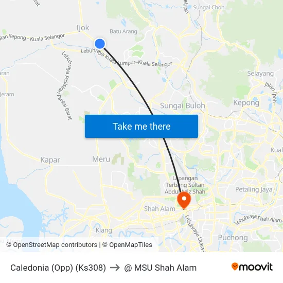 Caledonia (Opp) (Ks308) to @ MSU Shah Alam map