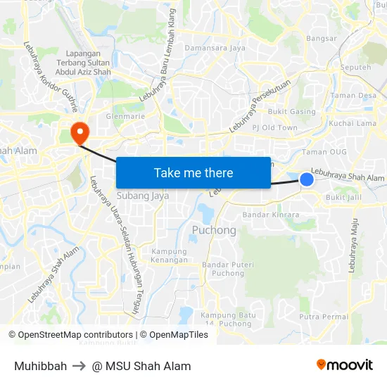 Muhibbah to @ MSU Shah Alam map
