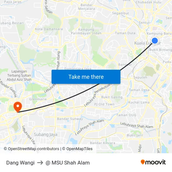 Dang Wangi to @ MSU Shah Alam map