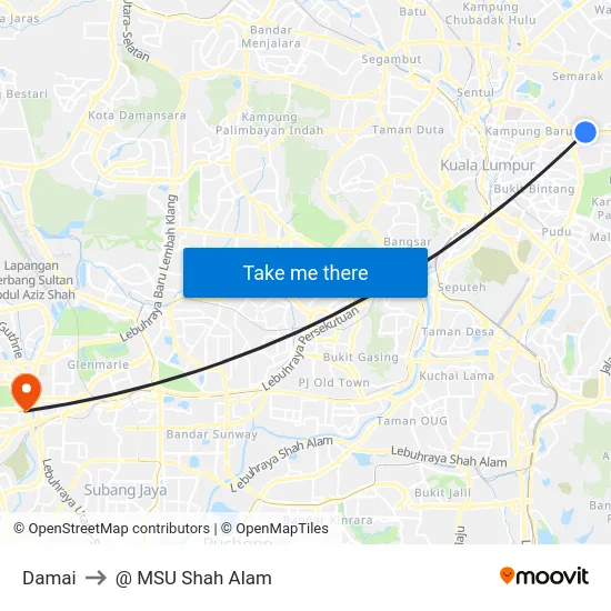 Damai to @ MSU Shah Alam map