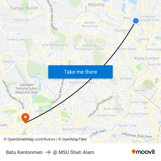 Batu Kentonmen to @ MSU Shah Alam map