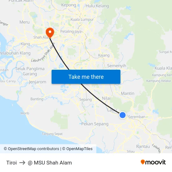 Tiroi to @ MSU Shah Alam map