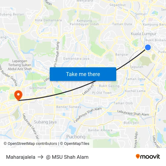Maharajalela to @ MSU Shah Alam map