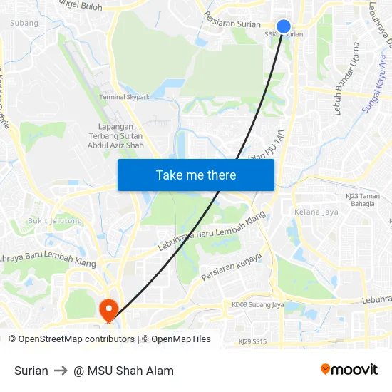 Surian to @ MSU Shah Alam map