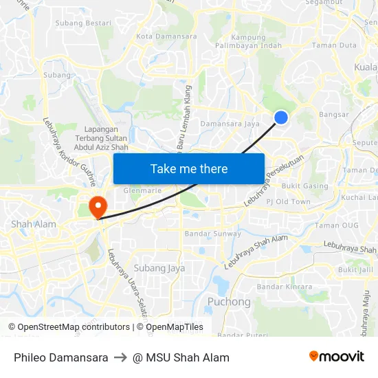 Phileo Damansara to @ MSU Shah Alam map