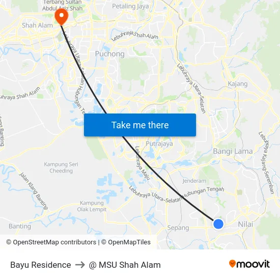 Bayu Residence to @ MSU Shah Alam map