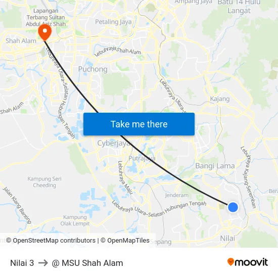 Nilai 3 to @ MSU Shah Alam map
