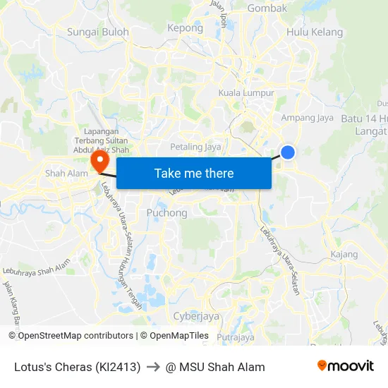 Lotus's Cheras (Kl2413) to @ MSU Shah Alam map