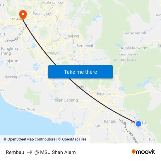 Rembau to @ MSU Shah Alam map