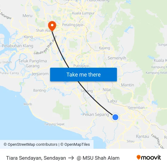 Tiara Sendayan, Sendayan to @ MSU Shah Alam map