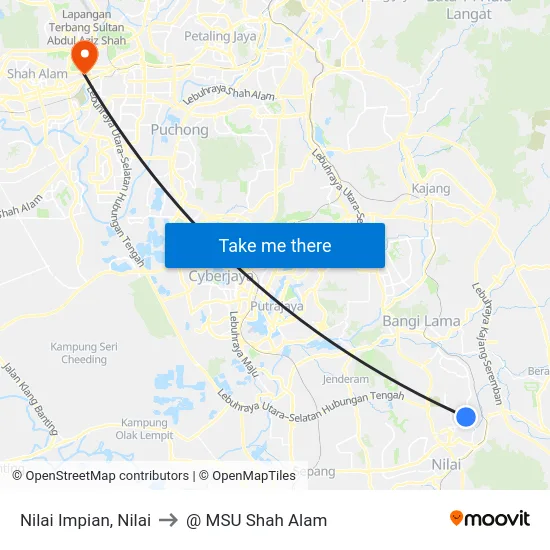 Nilai Impian, Nilai to @ MSU Shah Alam map