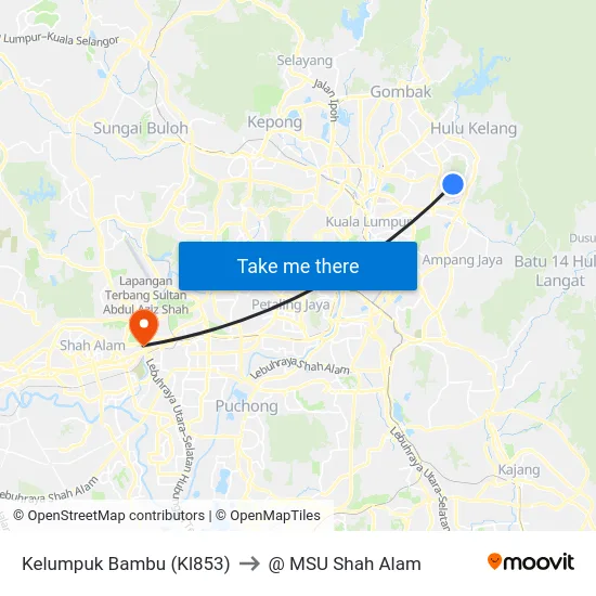 Kelumpuk Bambu (Kl853) to @ MSU Shah Alam map