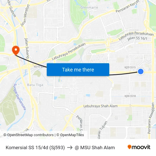 Komersial SS 15/4d (Sj593) to @ MSU Shah Alam map