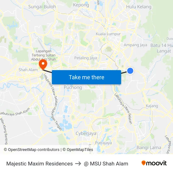 Majestic Maxim Residences to @ MSU Shah Alam map