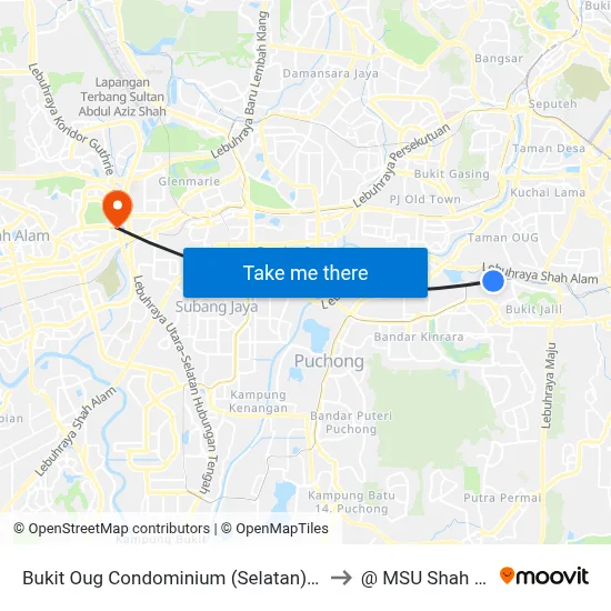 Bukit Oug Condominium (Selatan) (Kl1356) to @ MSU Shah Alam map
