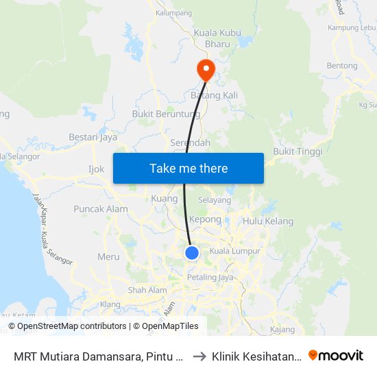 MRT Mutiara Damansara, Pintu C (Pj814) to Klinik Kesihatan Rasa map