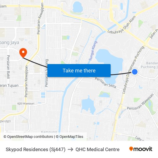 Skypod Residences (Sj447) to QHC Medical Centre map