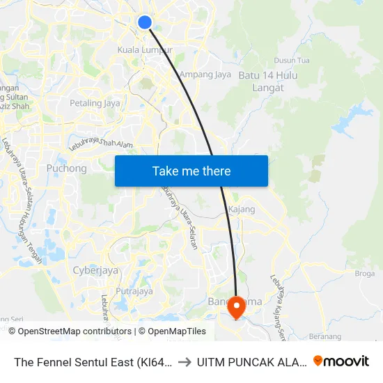 The Fennel Sentul East (Kl647) to UITM PUNCAK ALAM map